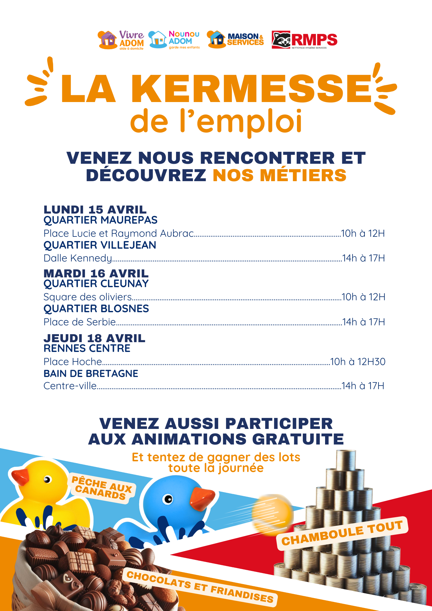 Liste des dates de la Kermesse de l'emploi 2024