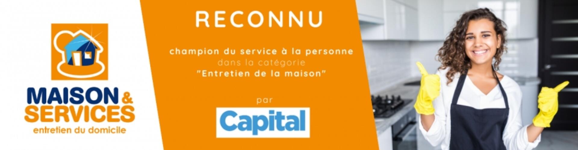 MAISON ET SERVICES est reconnu dans le palmarès des meilleures enseignes de France comme le champion du service à la personne dans la catégorie "entretien de la maison"
