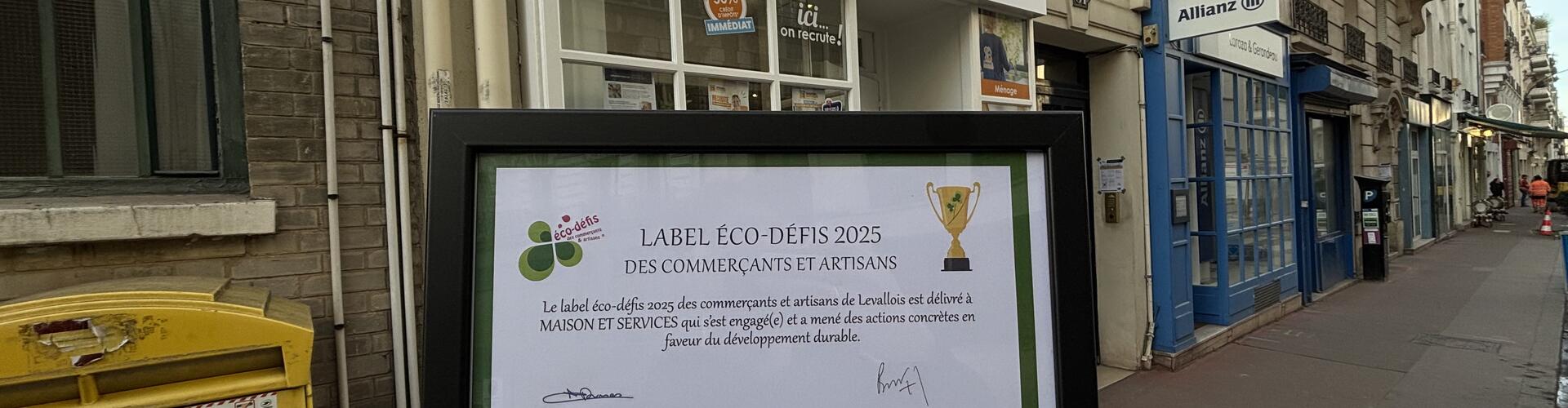 Certificat Eco-Label Maison et Services Levallois